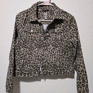 Wonder Nation cheetah print jacket sizen 14/16 (xl) Jrs.
